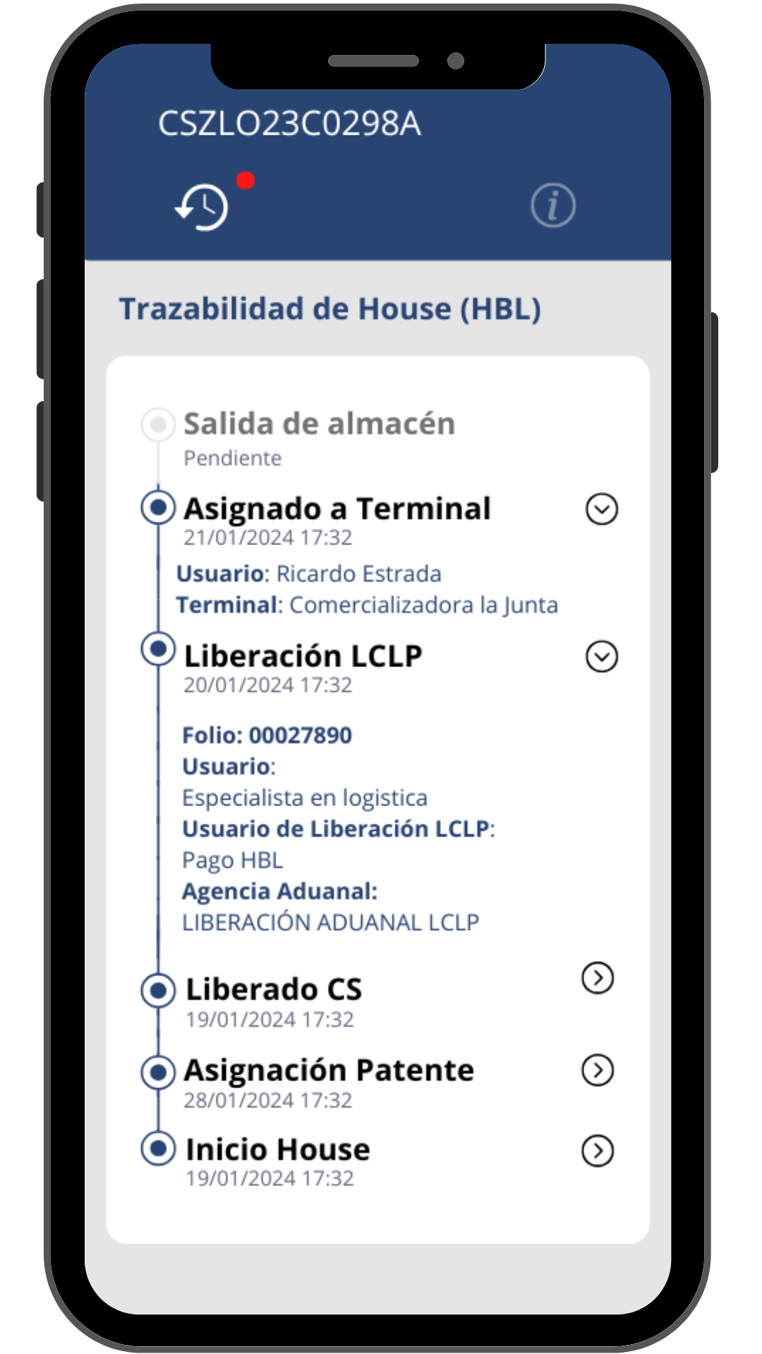Persona usando la app